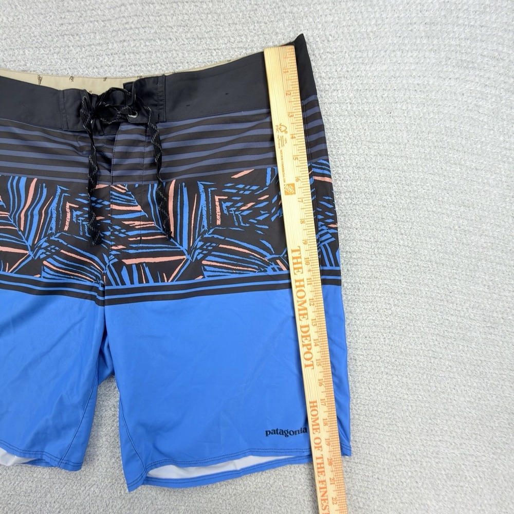 Patagonia Wavefarer Board Shorts Mens 36 Blue Tropical Surf Swim Beach Outdoor - Picture 8 of 9